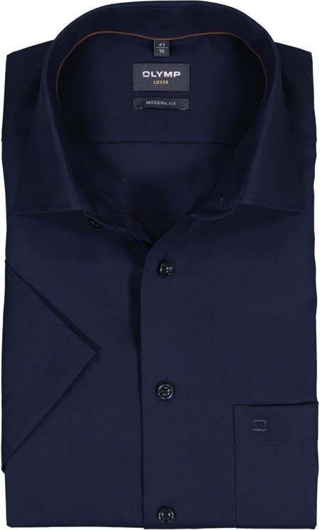 OLYMP Herren Kurzarmhemd blau