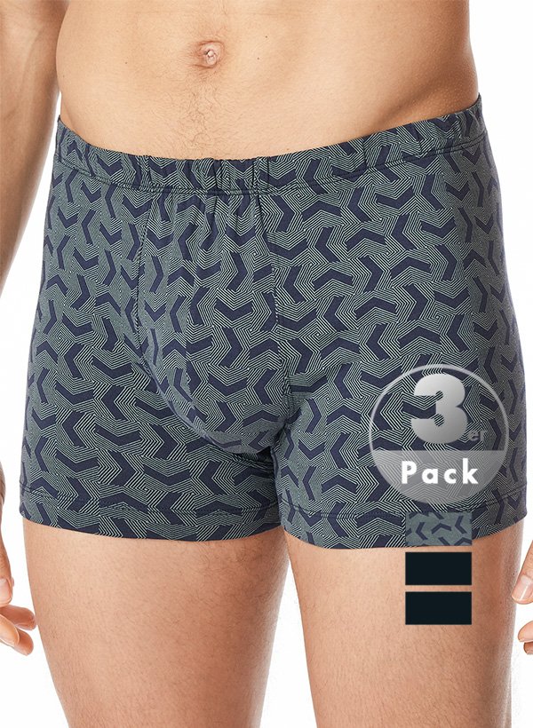 Schiesser Herren Shorts blau Baumwolle & Mix Geprintet