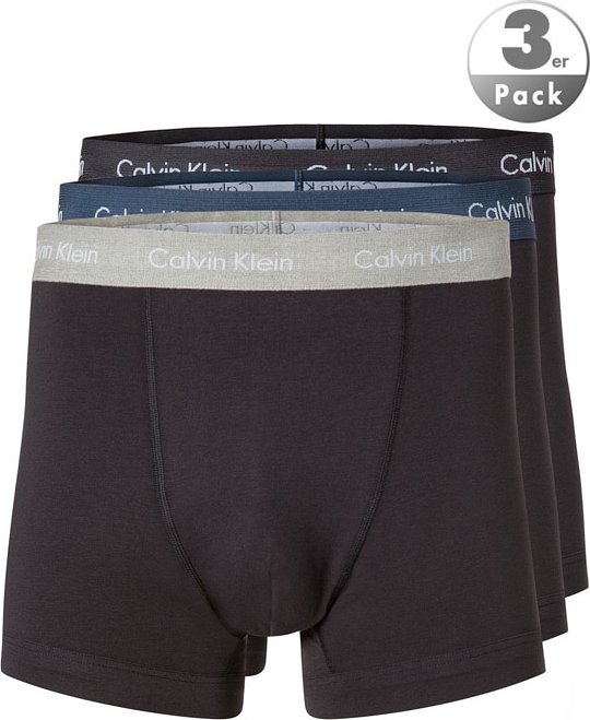 Calvin Klein Underwear Herren Trunks schwarz Baumwolle & Mix unifarben