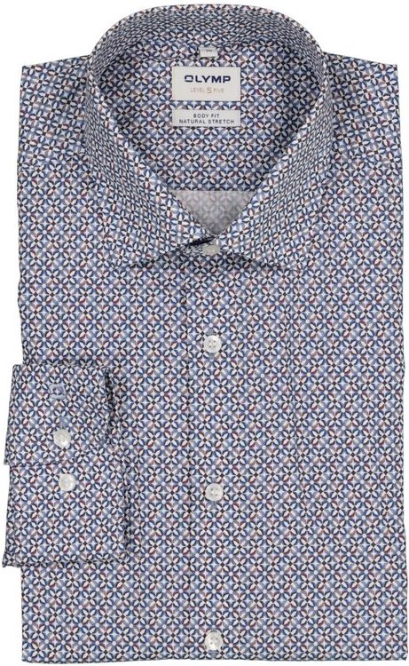 OLYMP Herren Hemden blau gemustert