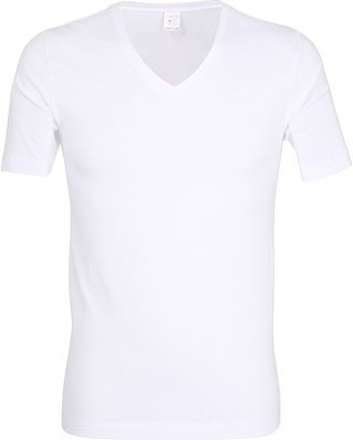 bugatti Herren T-Shirt weiß Baumwolle & Mix unifarben