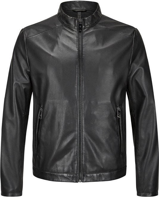 MILESTONE Herren Lederjacke schwarz