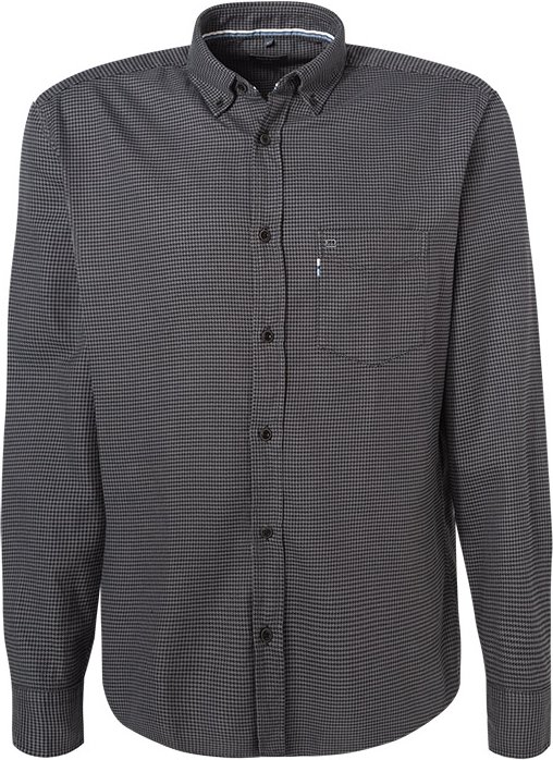 OLYMP Herren Hemd schwarz gemustert