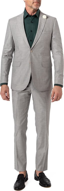 Thumbnail - CG Herren Anzug grau meliert Slim Fit