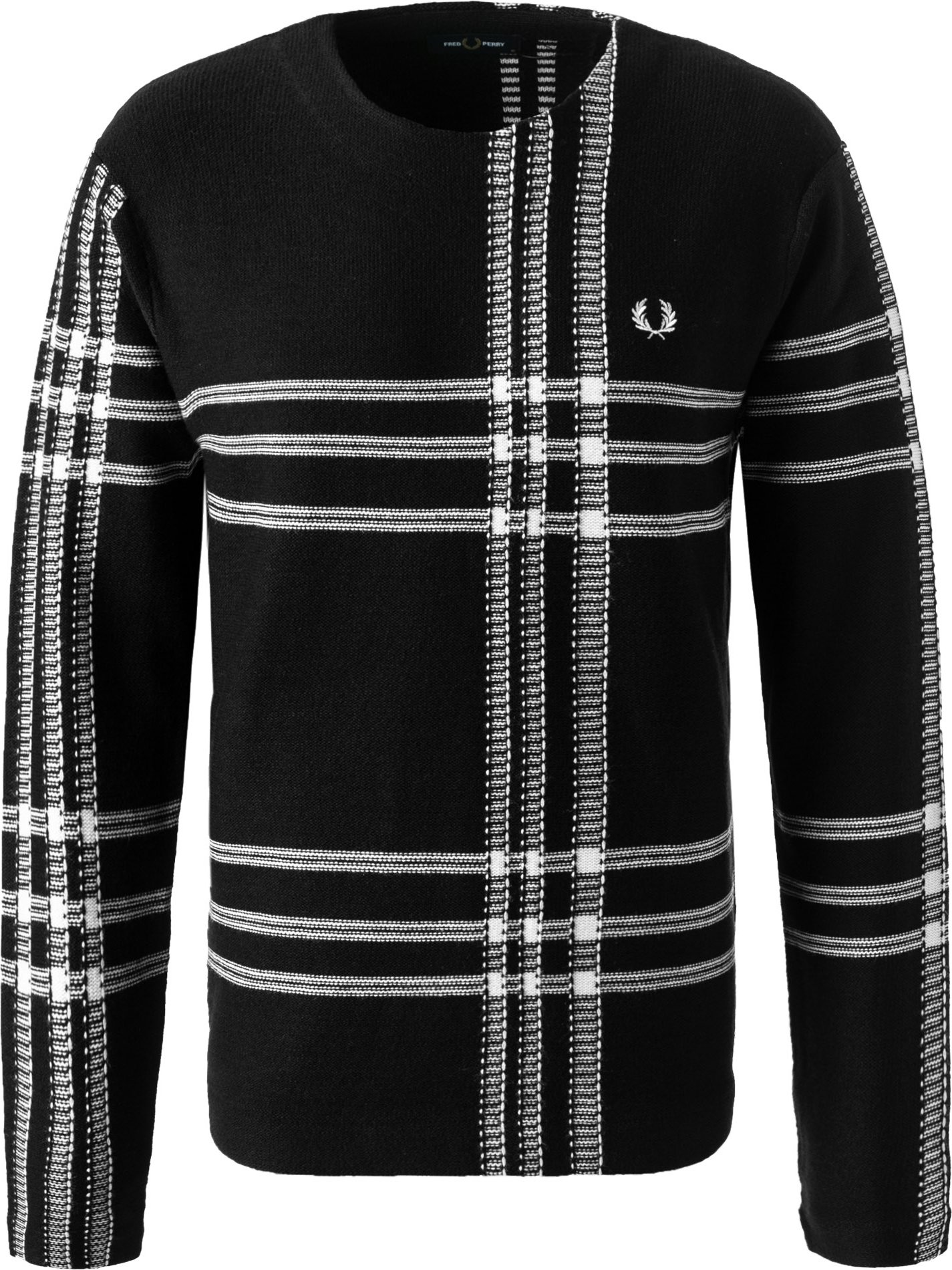 Thumbnail - Fred Perry Herren Pullover schwarz Gemustert