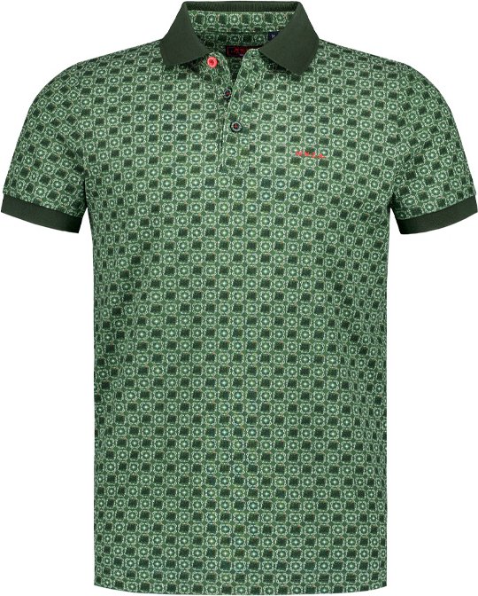 N.Z.A. Herren Polo-Shirt grün gemustert
