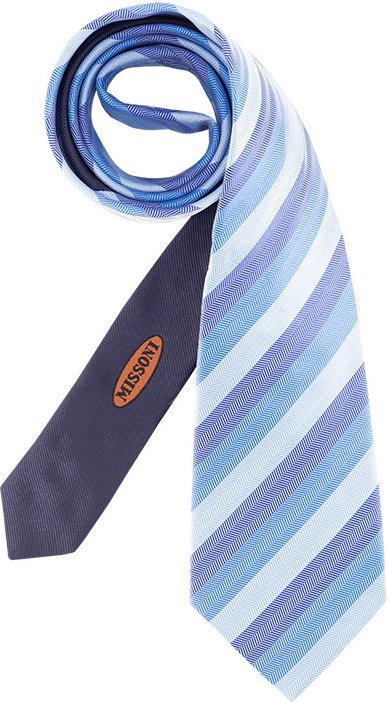 MISSONI Herren Krawatte blau College-Streifen