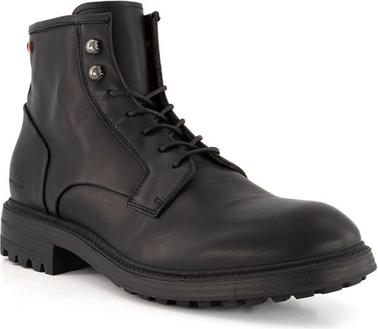 Thumbnail - rosso e nero Herren Schnürboots schwarz Glattleder