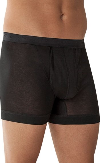 Zimmerli Herren Boxer Short schwarz Merc. Baumwolle unifarben