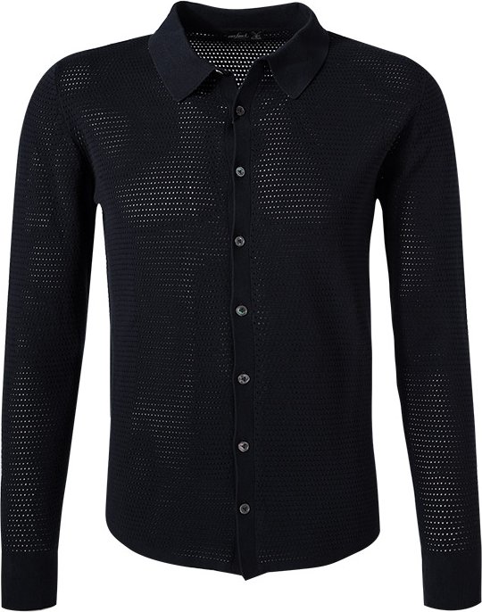 van Laack Herren Strick-Hemd blau