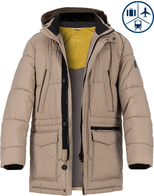 Thumbnail - bugatti Herren Steppjacke beige unifarben