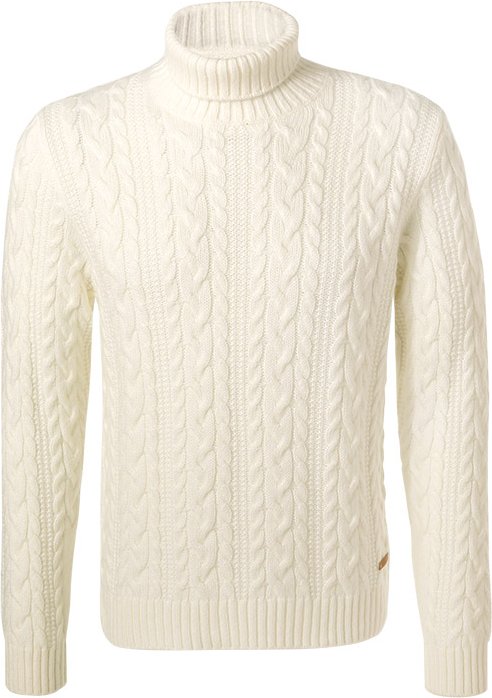 Thumbnail - BALDESSARINI Herren Rollkragenpullover weiß unifarben