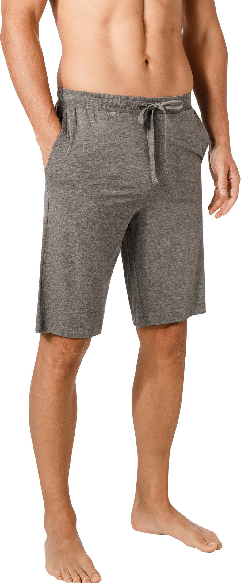 Thumbnail - HANRO Herren Pyjamashorts grau unifarben
