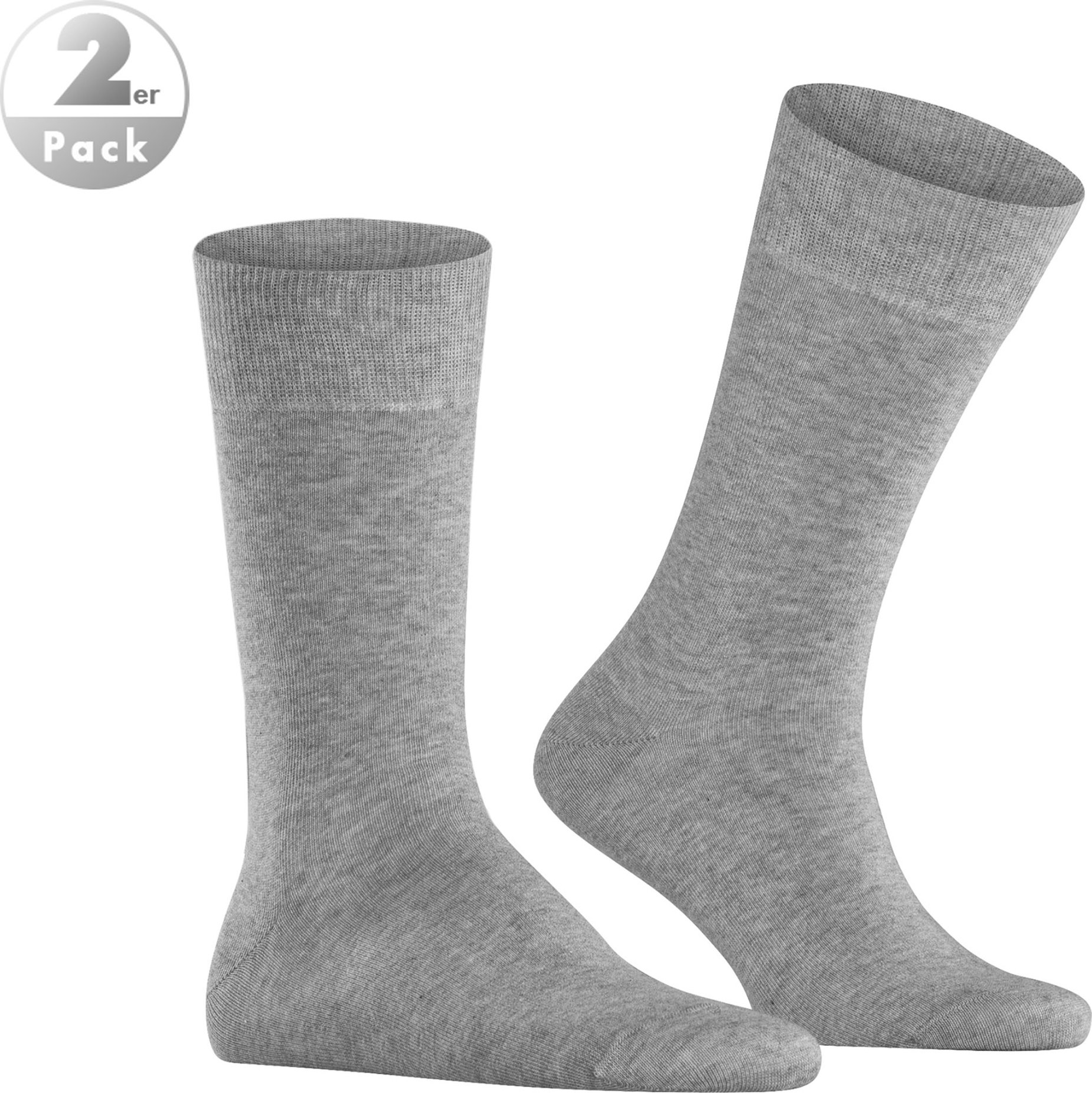 Thumbnail - Burlington Herren Socken grau Baumwolle & Mix unifarben