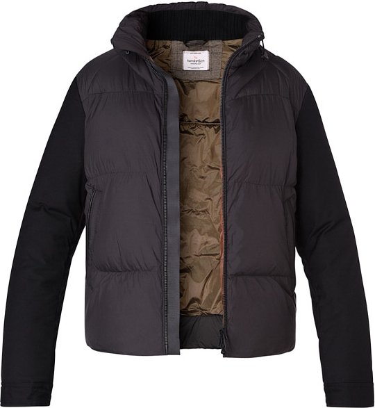 handstich Herren Steppjacke schwarz unifarben