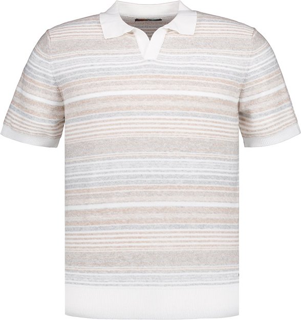 RAGMAN Herren Polo-Shirt grau gestreift