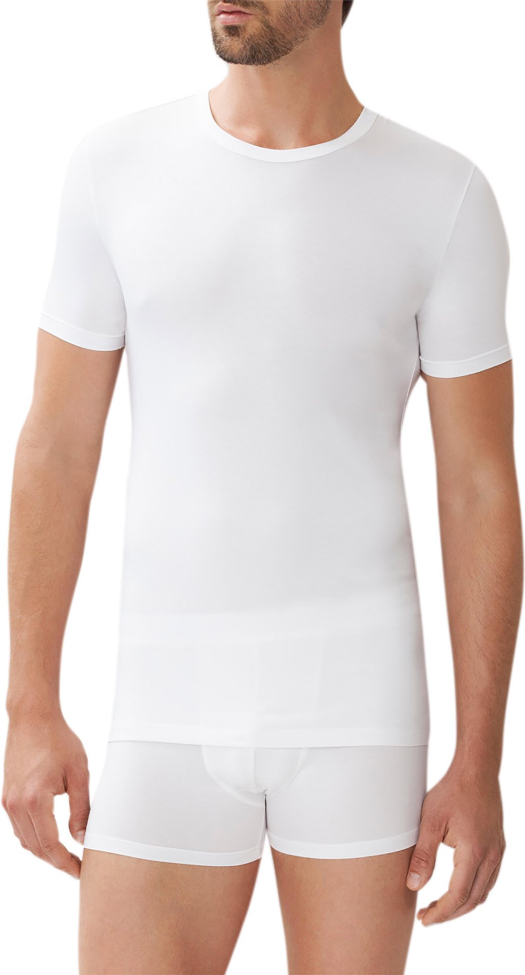 Thumbnail - Zimmerli Herren T-Shirt weiß Viskose/Modal unifarben