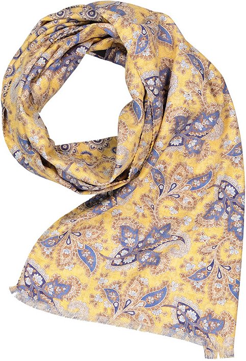 Ascot Herren Schal gelb Seide gemustert