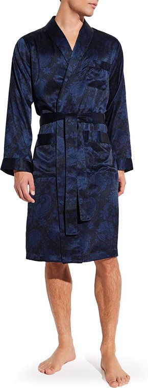 Zimmerli Herren Morgenmantel blau Gemustert