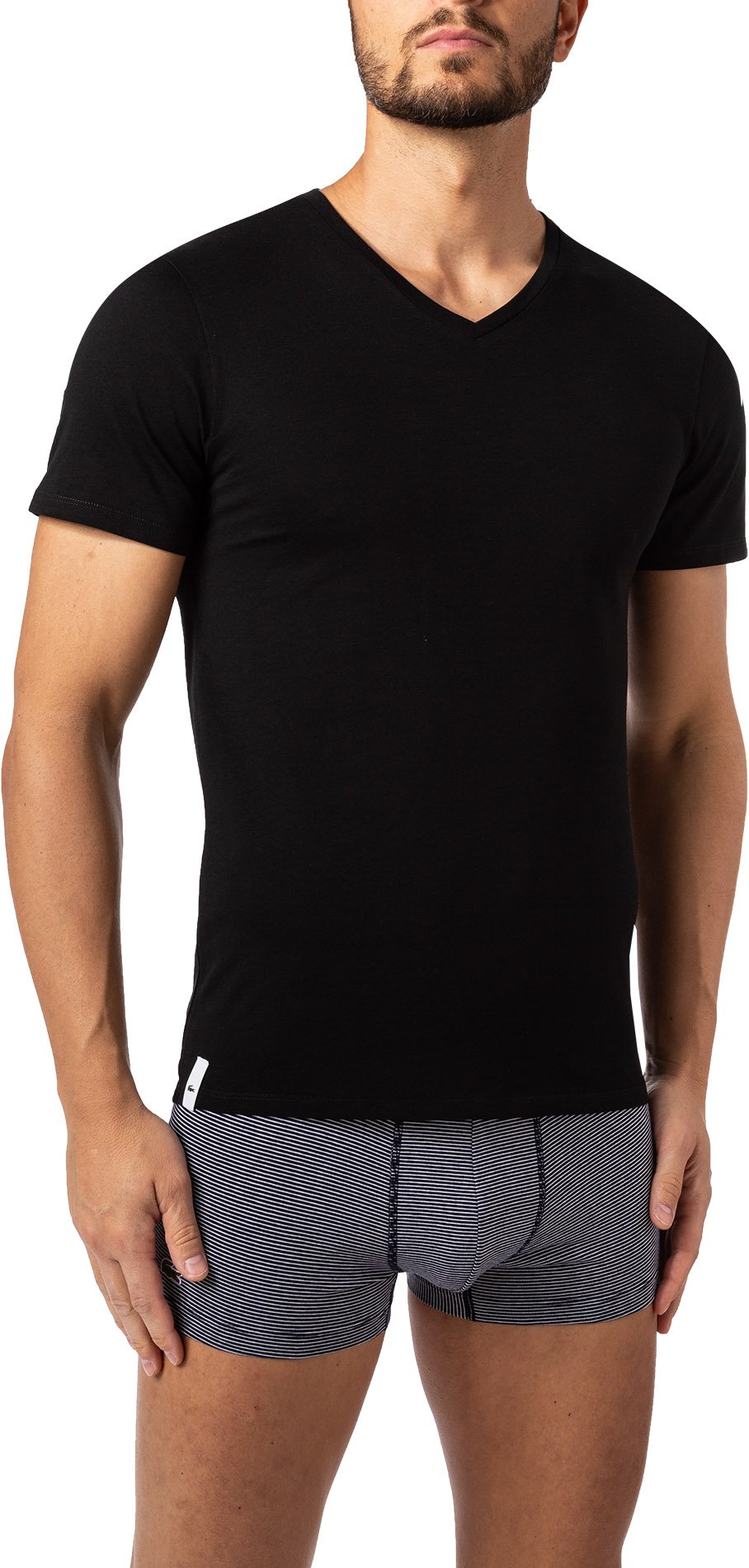 LACOSTE Herren T-Shirts schwarz Reine Baumwolle unifarben