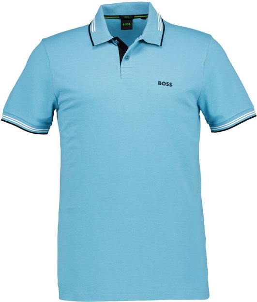BOSS Green Herren Polo-Shirt blau Slim Fit