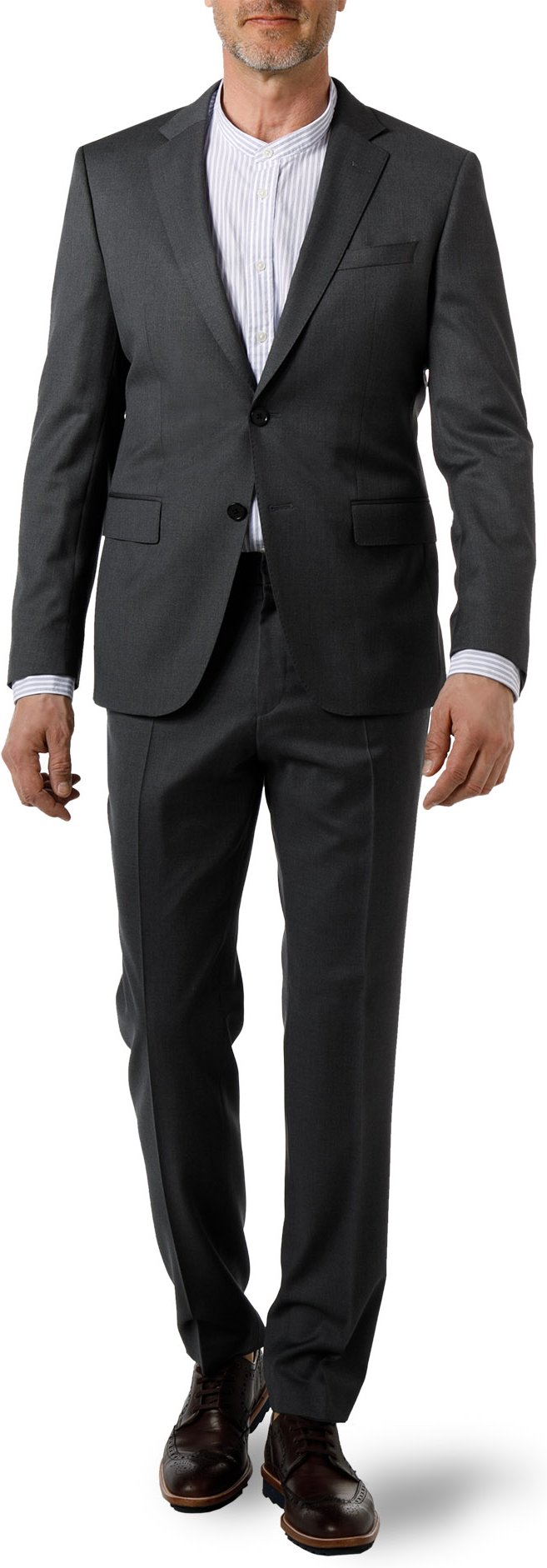 BOSS Black Herren Anzüge grau Slim Fit