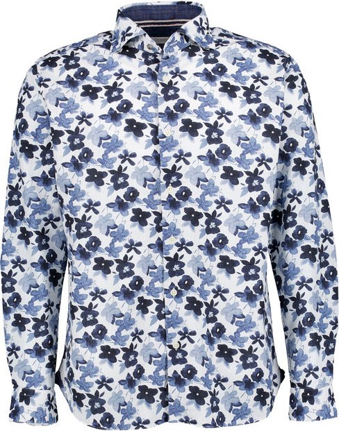 FIL NOIR Herren Hemd blau geblümt