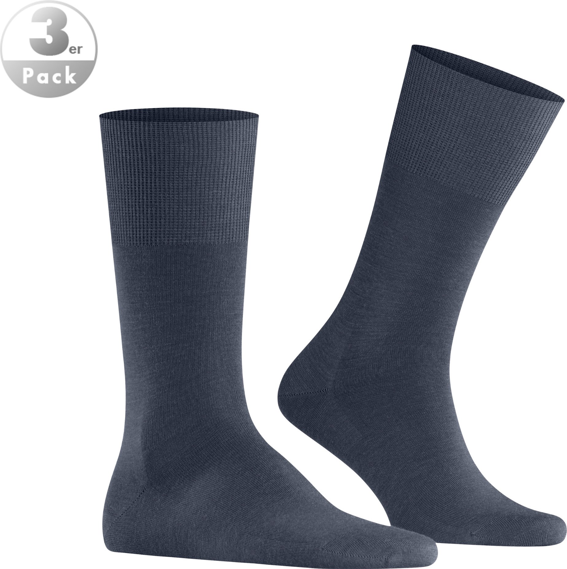 Thumbnail - Falke Herren Socken blau Merinowolle unifarben
