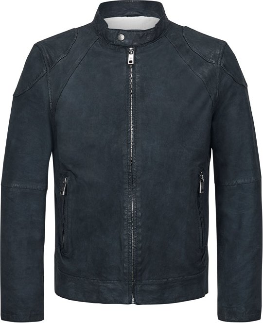 MILESTONE Herren Lederjacke blau