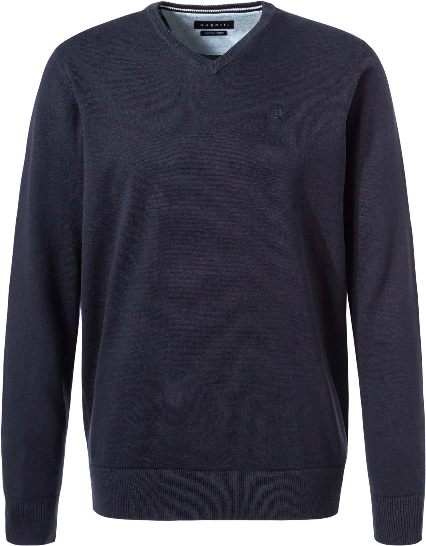 bugatti Herren Pullover blau unifarben