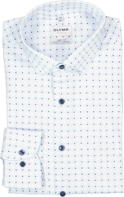 OLYMP Herren Hemd blau gemustert