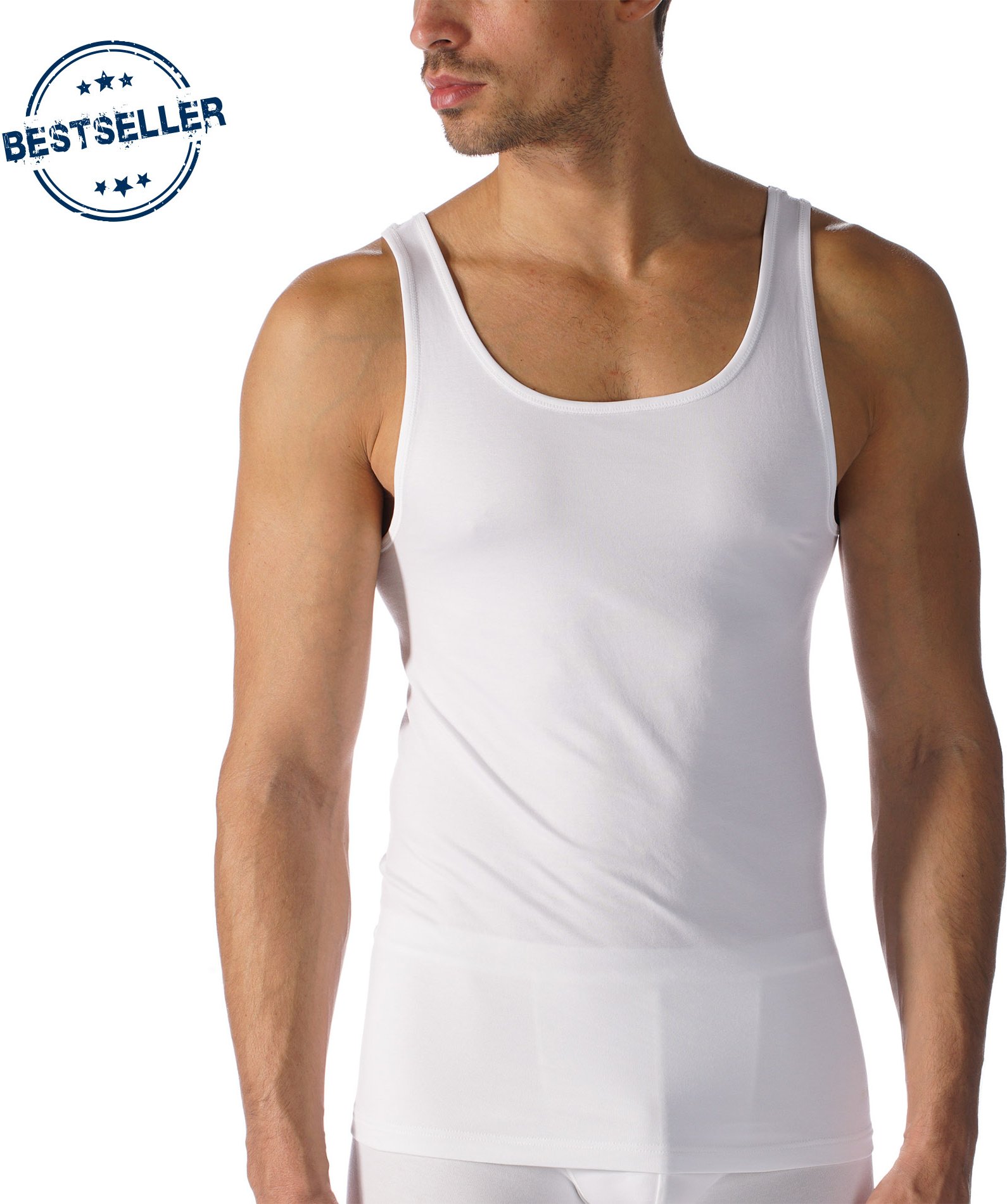 Mey Herren Athletic-Shirt weiß Viskose/Modal unifarben