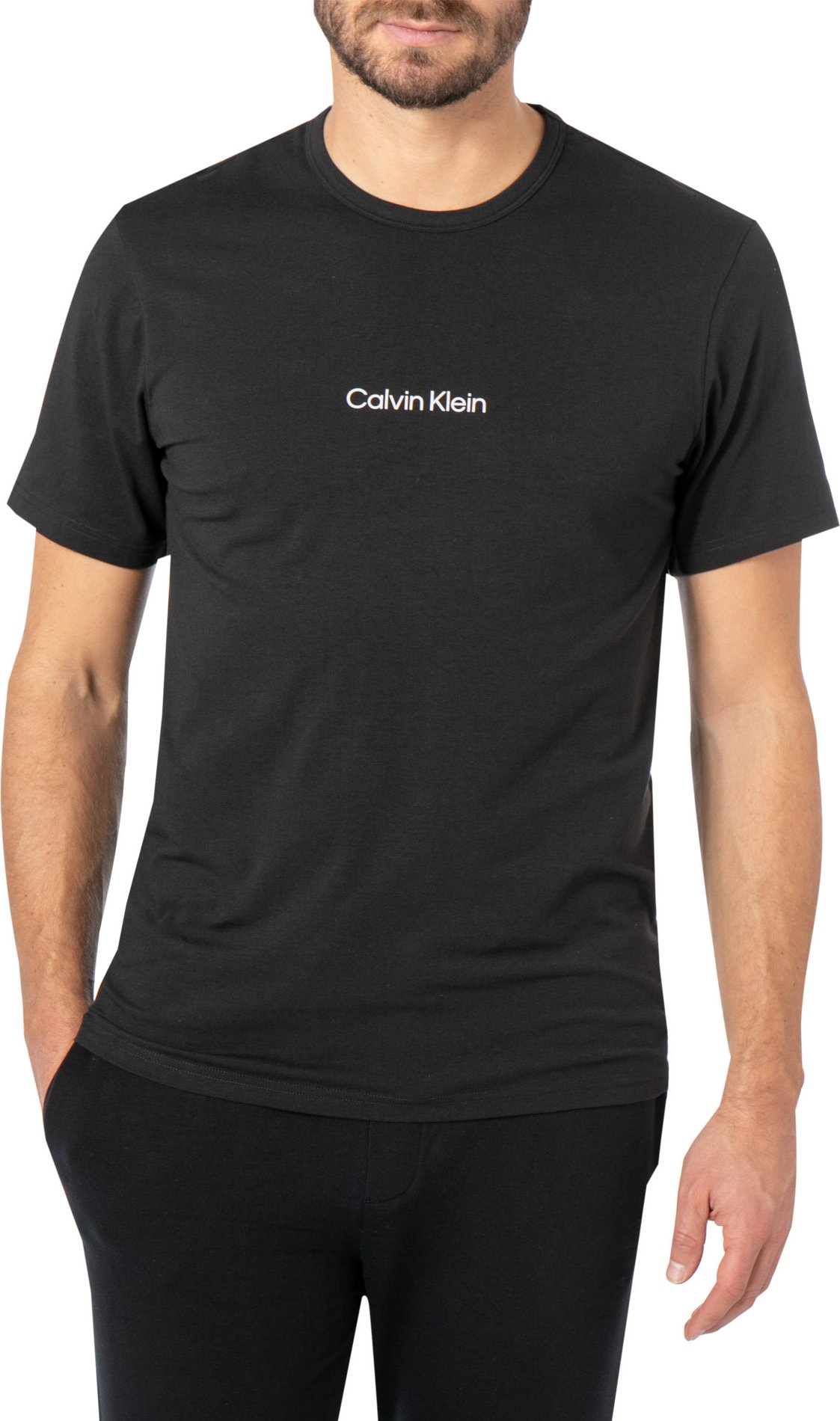 Calvin Klein Underwear Herren T-Shirt schwarz Jersey-Baumwolle unifarben