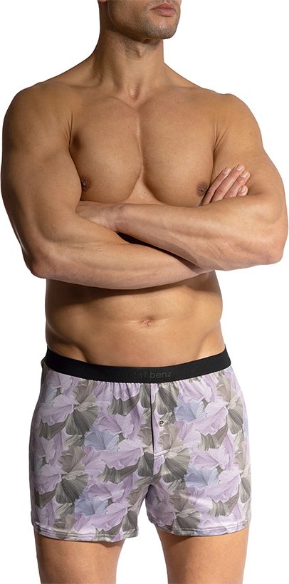 Olaf Benz Herren Boxershorts violett Geprintet