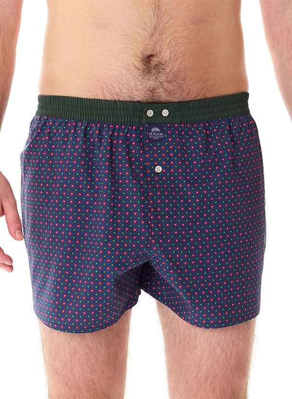 Thumbnail - MC ALSON Herren Boxershorts blau Reine Baumwolle Gemustert