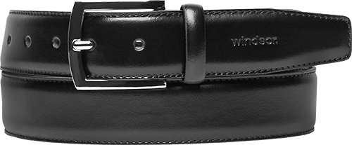 Thumbnail - Windsor Herren Gürtel schwarz Glattleder