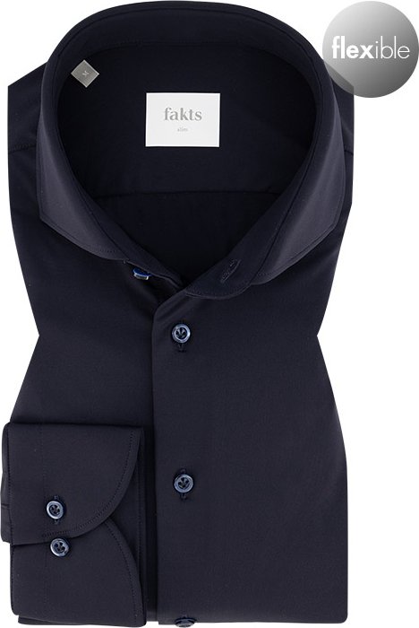 fakts Herren Hemd blau Slim Fit