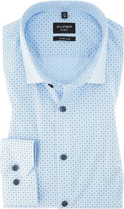 OLYMP Herren Hemd blau gemustert Slim Fit