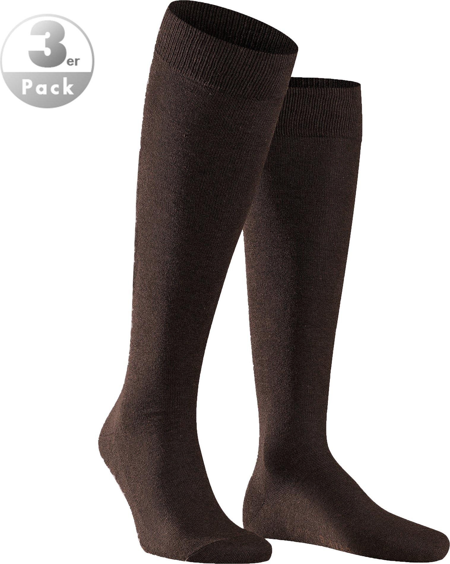 Thumbnail - Falke Herren Kniestrümpfe braun Baumwolle & Mix unifarben