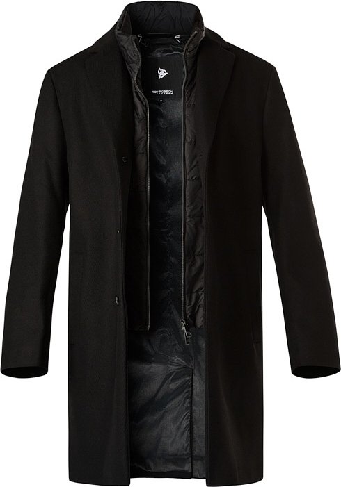 ROY ROBSON Herren Mantel schwarz unifarben