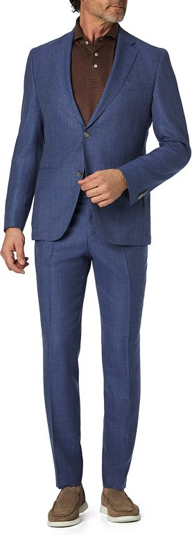 BOSS Black Herren Anzüge blau Slim Fit