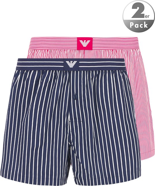 EMPORIO ARMANI Herren Boxershorts blau Mikrofaser/Funktion Gestreift