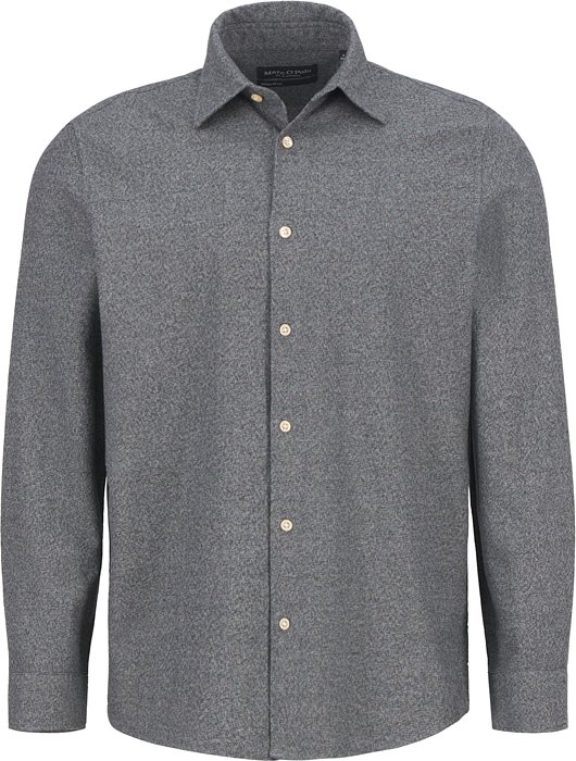 Marc O'Polo Herren Hemd schwarz meliert