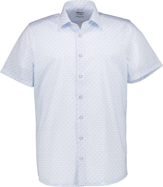 OLYMP Herren Kurzarmhemd weiß gemustert