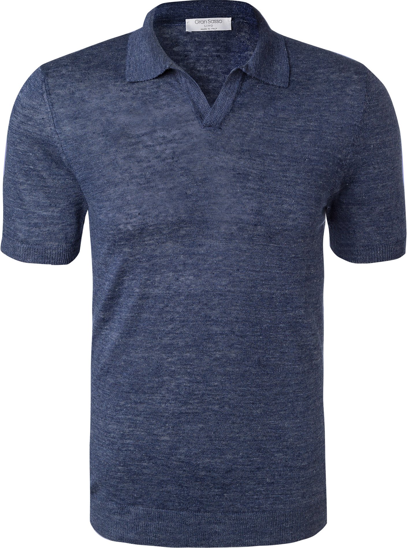 Gran Sasso Herren Polo-Shirt blau meliert