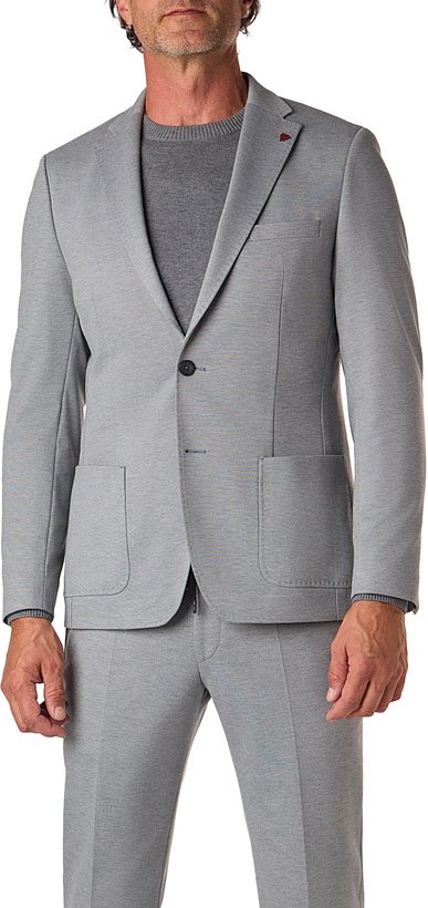 Thumbnail - ROY ROBSON Herren Sakko grau meliert Slim Fit