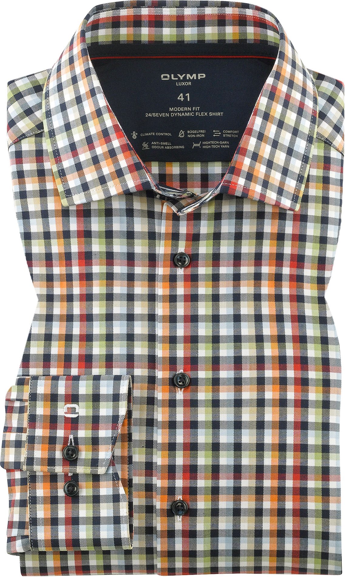 OLYMP Herren Hemd rot kariert