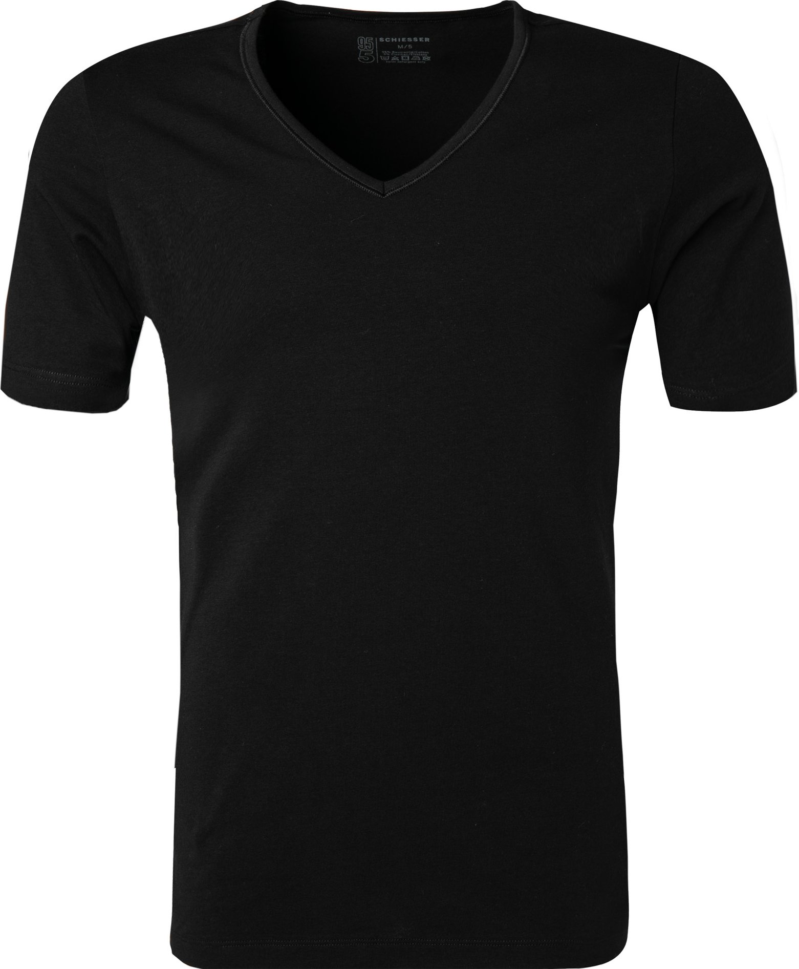 Schiesser Herren T-Shirts schwarz Baumwolle & Mix unifarben