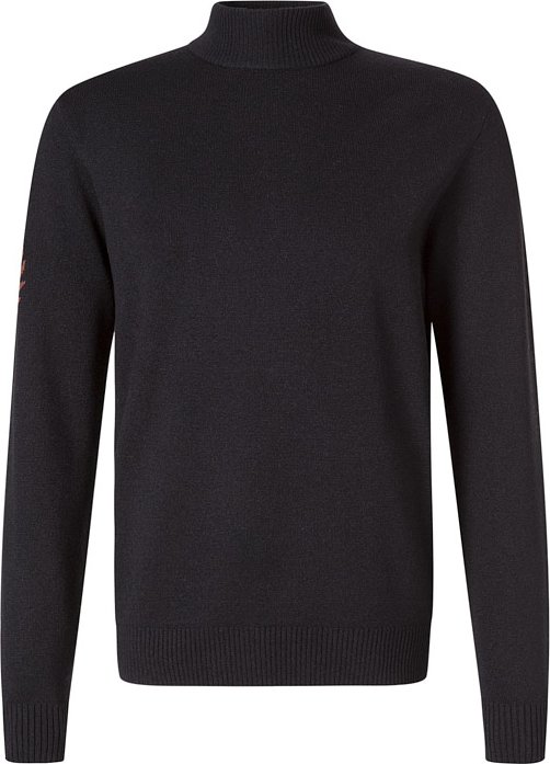 Fred Perry Herren Stehkragenpullover schwarz unifarben