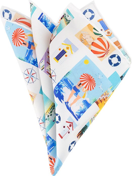 Ascot Herren Einstecktuch mehrfarbig geblümt